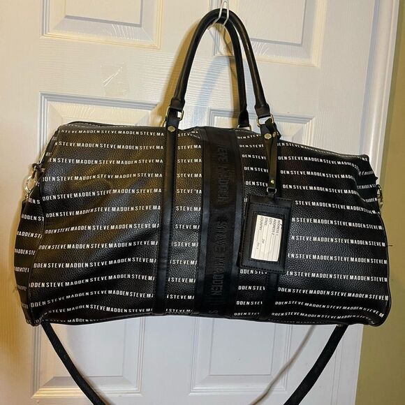 Steve Madden Synthetic Monochrome Logo Duffel Bag/weekender bag. - Picture 3 of 16